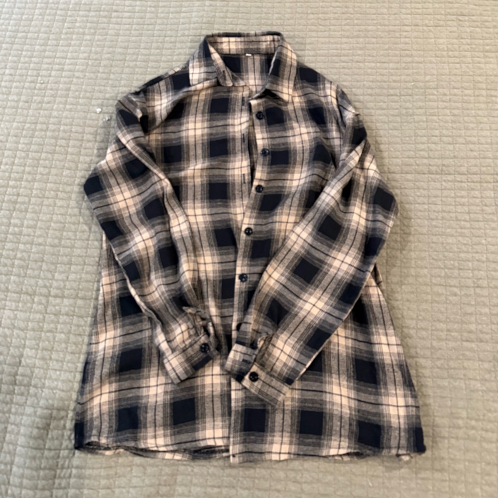 Plaid Button-Up Shirt